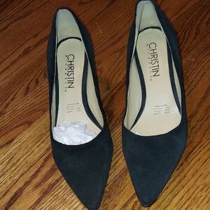 Christina Black Heels Elegant Suede Design